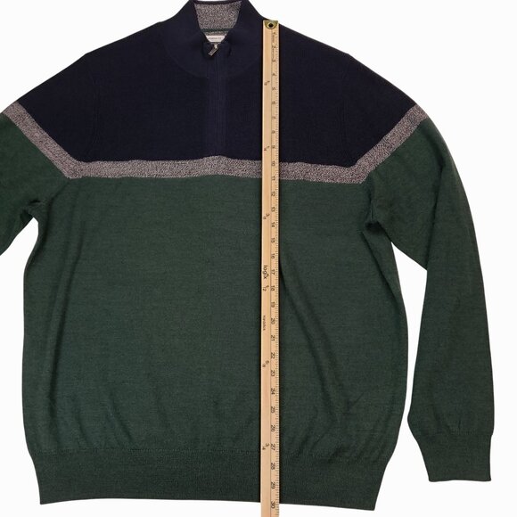 Joseph Abboud Softest Colorblock Stripe Quarter Zip Sweater Mens 2XLT - Picture 7 of 11